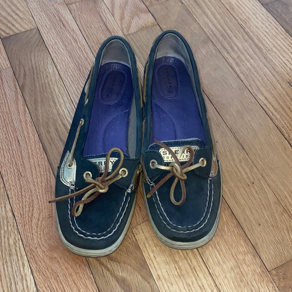 Sperry Black and Gold Top Sider